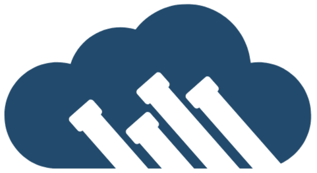 Dark Blue Cloud with four pipes cut out